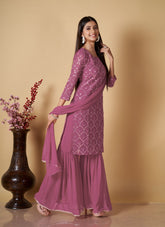 Beautiful Sequence Design Sharara in Pink